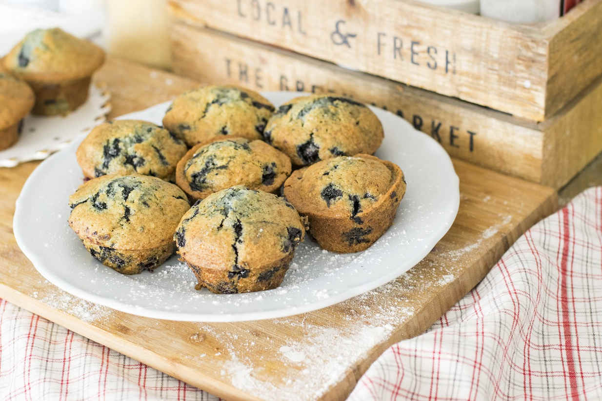 Gesunde Blaubeer-Banane-Muffins aus der Heißluftfritteuse - Rezept